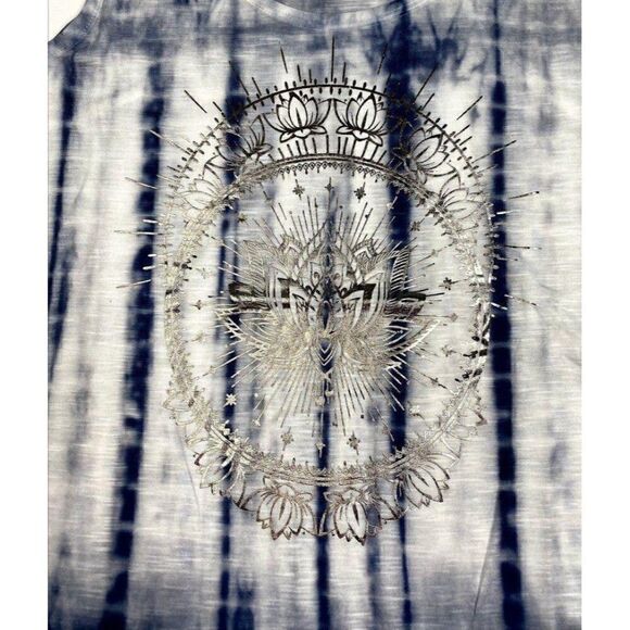 Style & Co Shirt Top Medium Blue White Tie-Dyed - Picture 2 of 10